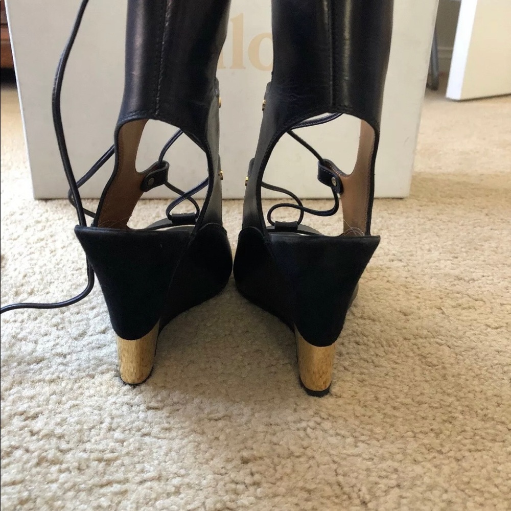 Chloe lace up wedges size 5 - Picture 4 of 8